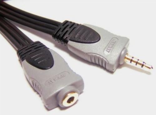 3.5mm 4 Pole Plug  to Jack Extension Cable 1.5m